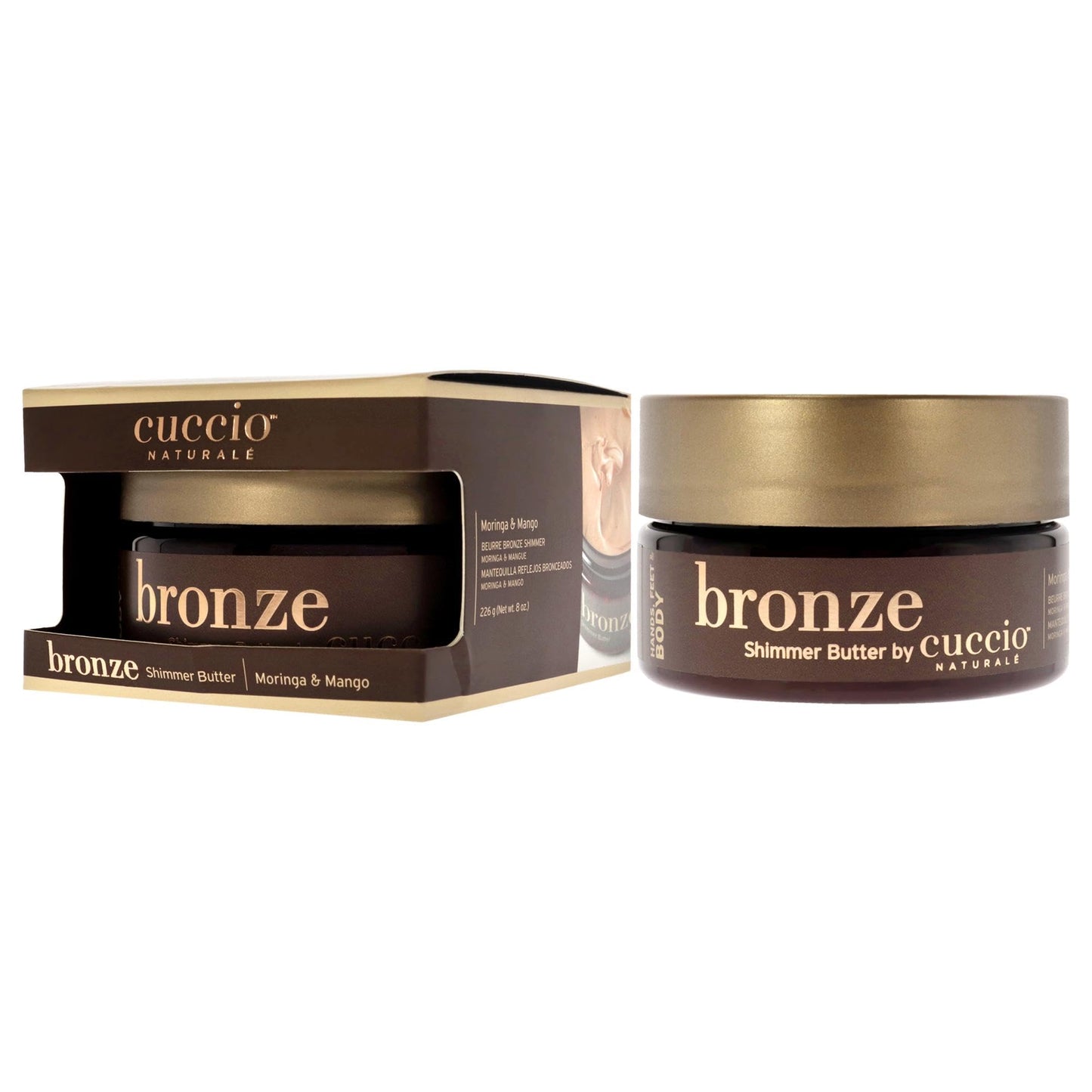 Cuccio Naturale Bronze Shimmer Butter - Hydrates Hands And Feet For Glow And Light Shine - Available In Two Bright And Shiny Shades - Naturally Rich
