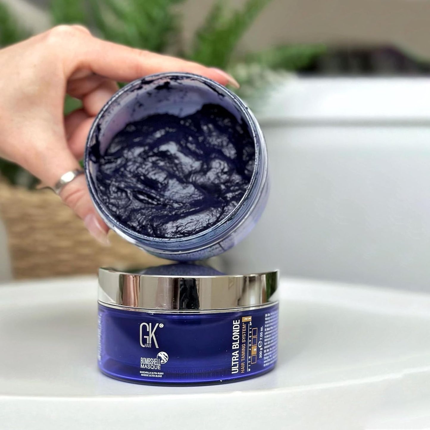GK HAIR Global Keratin Balancing Shampoo & Conditioner Set (300ml) | Lavender Bombshell Masque (200g) | Hydrating Hair Care Set for Smoother