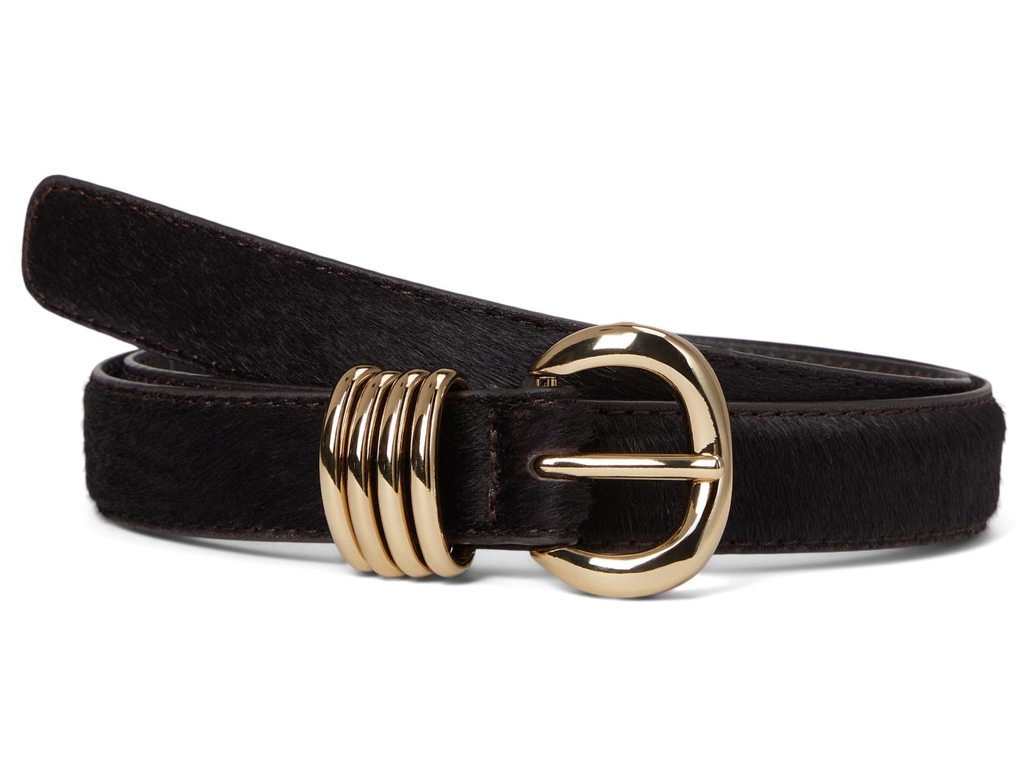 Madewell Women's Inez Belt: Haircalf, Chocolate Raisin, Small