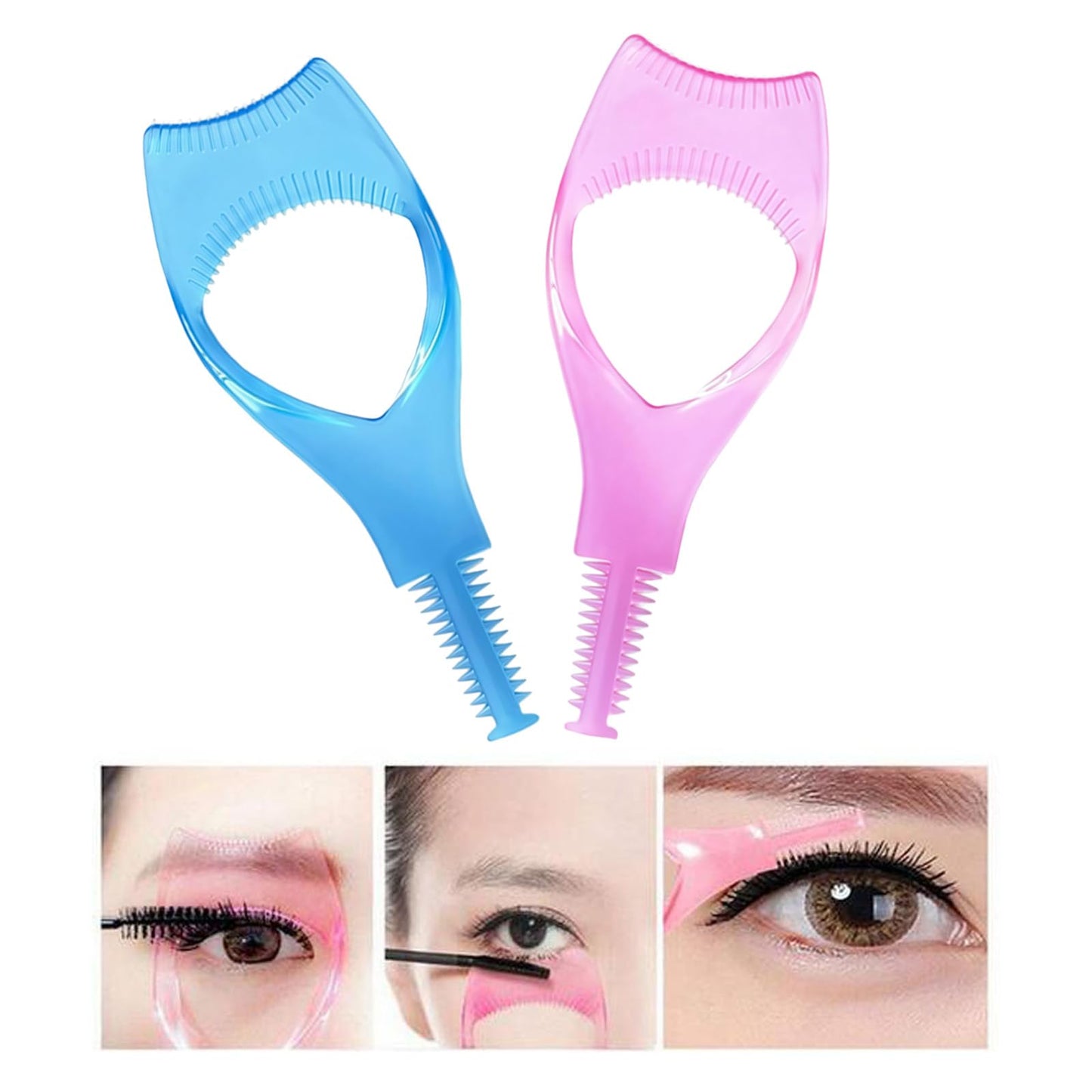 3PCS Random Color Plastic Makeup Upper Lower Eye Lash Mascara Applicator Guard With Comb Eyelashes Curlers Applicators For Women Girls