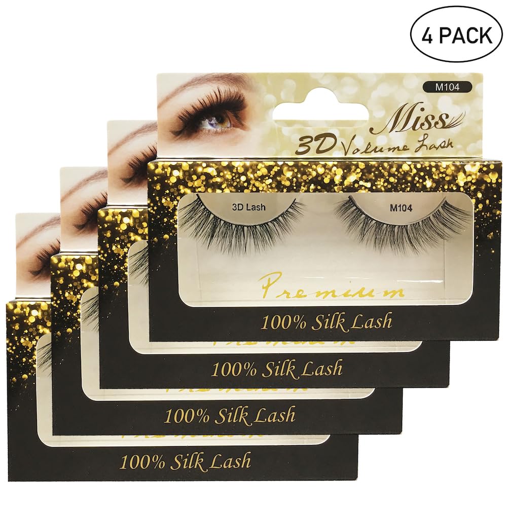"4 Pairs" Miss Lashes 3D Volume lash M104