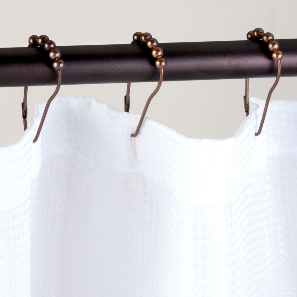 iDesign Steel Roller Shower Curtain Rings/Hooks - Bronze, Set of 12