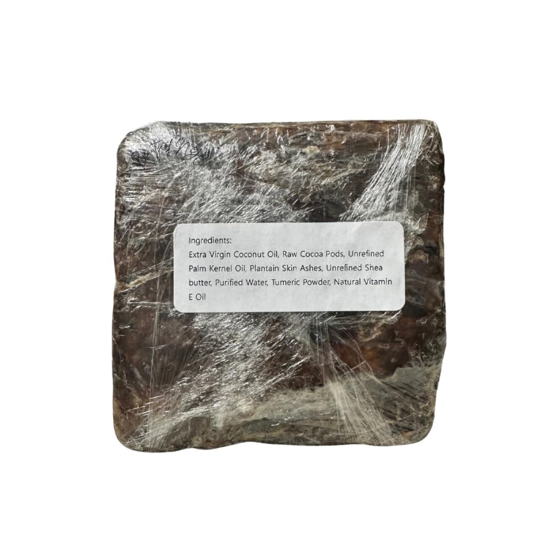 Aleheri's African Black Soap Turmeric 16 oz - 100% All Natural, Raw Ingredients, From Ghana. For All Skin Types, Helps Rejuvenate, Aids Against Dark