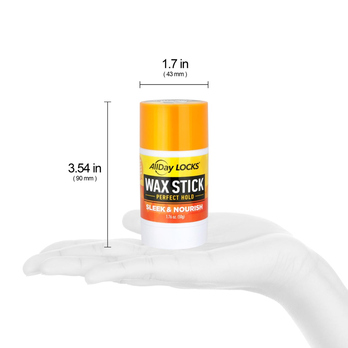 AllDay Locks Wax Stick - Hair Styling Edge Control Slick Stick, Strong Hold for Slick Backs, Natural Styles, Side Parts, and More, Wax Stick for Men