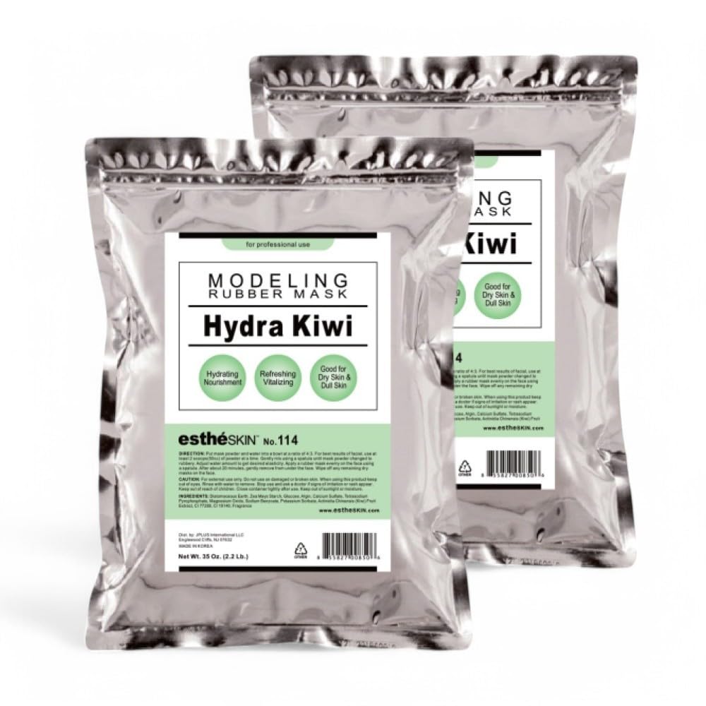 estheSKIN No.114 Hydra Kiwi Modeling Mask Powder for Professional Facial Treatment, 35 Oz. (2 pack)