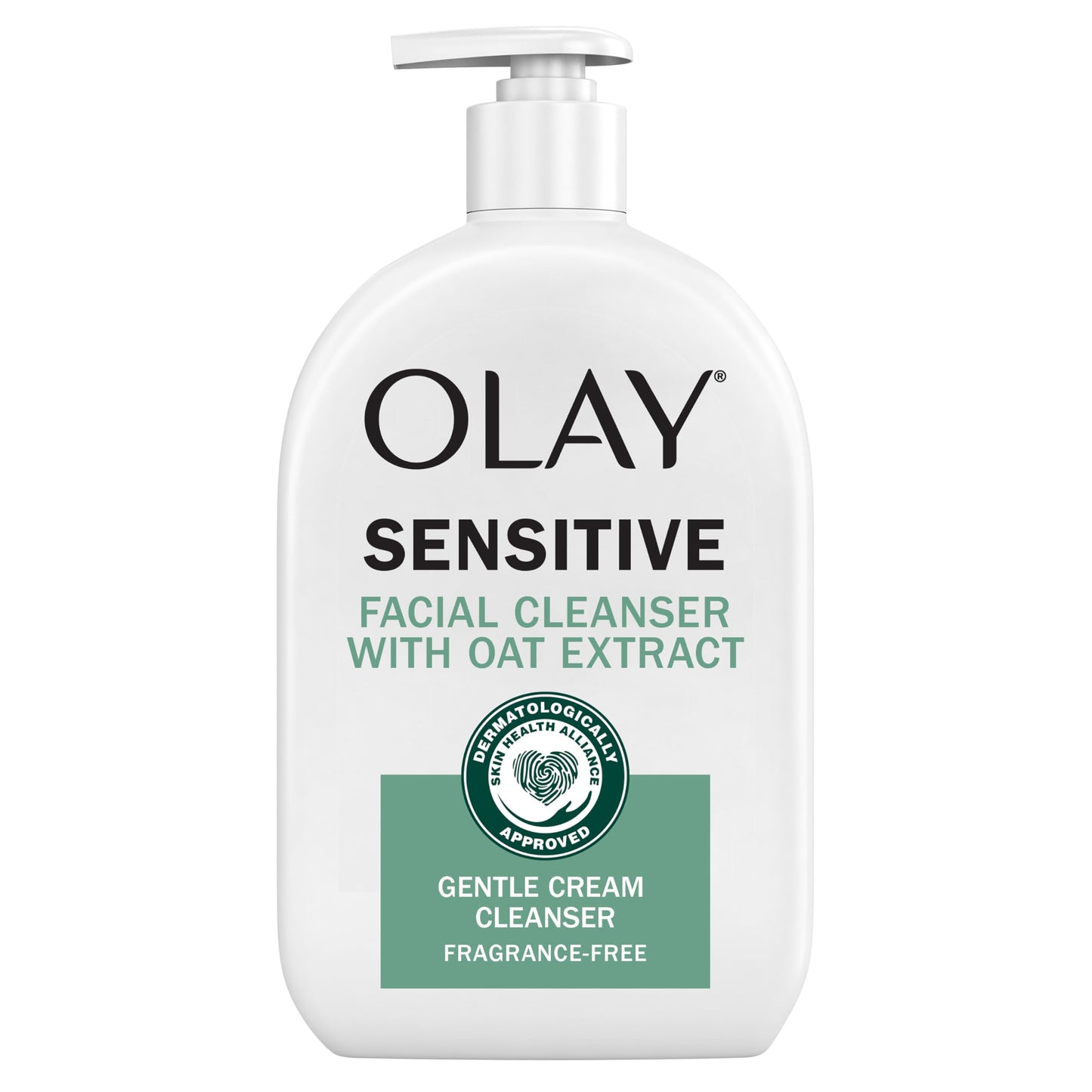 Olay Sensitive Facial Cleanser with Oat Extract Gentle Cream Cleanser, 16 fl oz