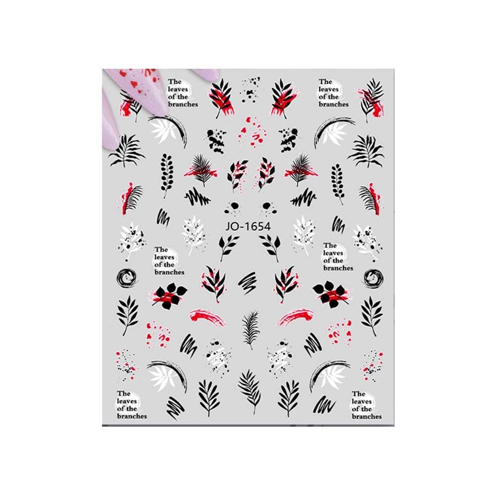 XIAOYAOJING 3D Nail Sticker Nails Decals Charm DIY Nail Art Decoration English Letters Wraps Slider Decals Manicure Flower Nail Sticker(JO 1654) Beauty & Personal Care XIAOYAOJING