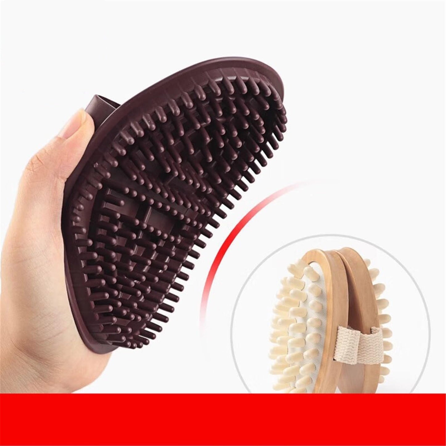TTOBHF Silicone Meridian Pressure Brush Beauty Salon Cellulite Massage Tool Professional Massage Brush Portable Oil Brush Body Scrubber Bath(Brown) Beauty and Personal Care TTOBHF