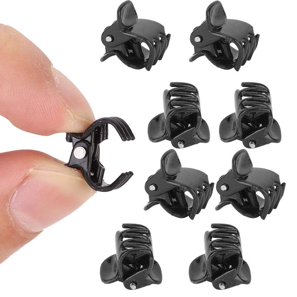 100PCS Mini Hair Clips, Black Plastic Stylish Jaw Clips Non Slip Hair Clip Clamps Small Hair Crown Claws Pins Clamps for Girls and Women