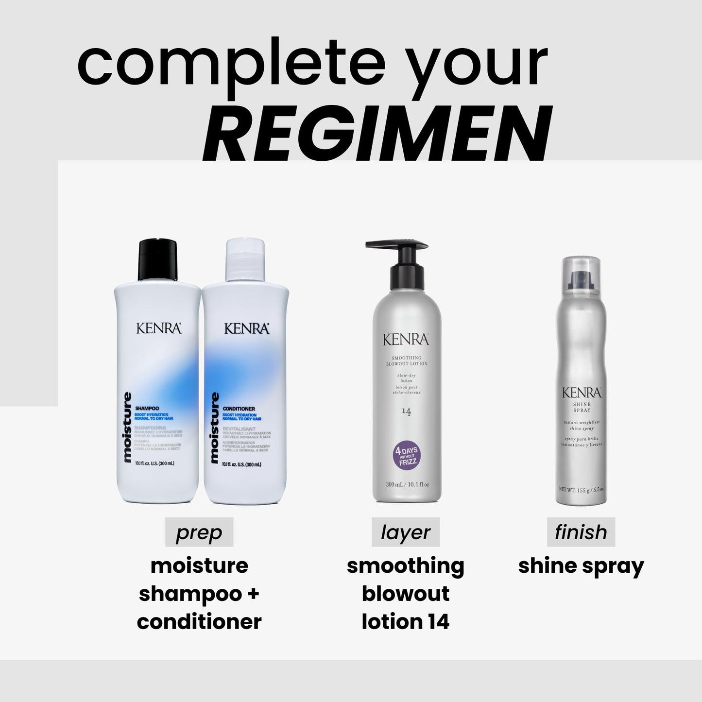 Kenra Professional Shine Spray | Instant Weightless Shine Hairspray | Tames Frizz & Flyaways | Enhances Color Vibrancy | Lightweight, No Hold | All