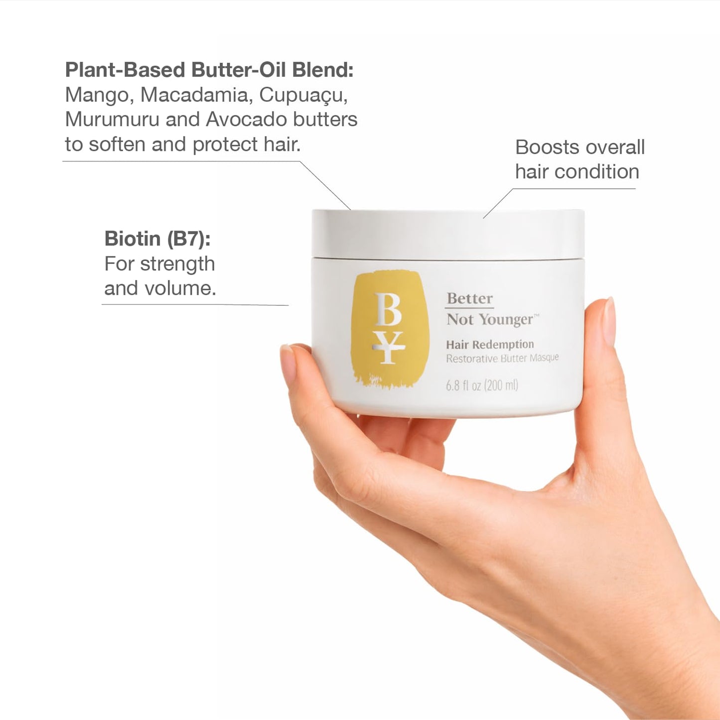 Better Not Younger Discovery Kit - Strength & Volume, Includes Hair Redemption Restorative Butter Masque, 2 Fl Oz Wake Up Call Volumizing Shampoo