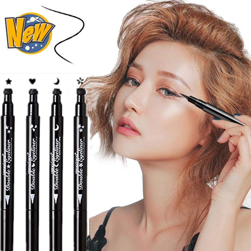 LGSZGDCN Double-headed Eyeliner Stamp Winged,Waterproof and Smudge proof 4 Pens Eyeliner Stamp. Perfect Wing Cat Eye Stamp, Long Lasting Liquid Eye
