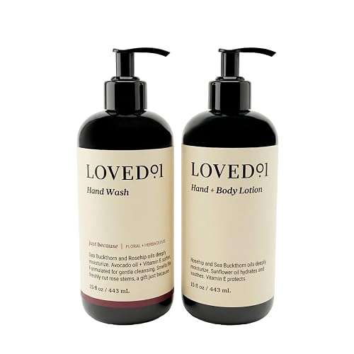 Loved01 Hand Wash & Lotion Set, John Legend Skincare, Oprah's Favorite Things, Floral Scent, Moisturizing Vitamin E, Vegan & Cruelty-Free (15 Oz