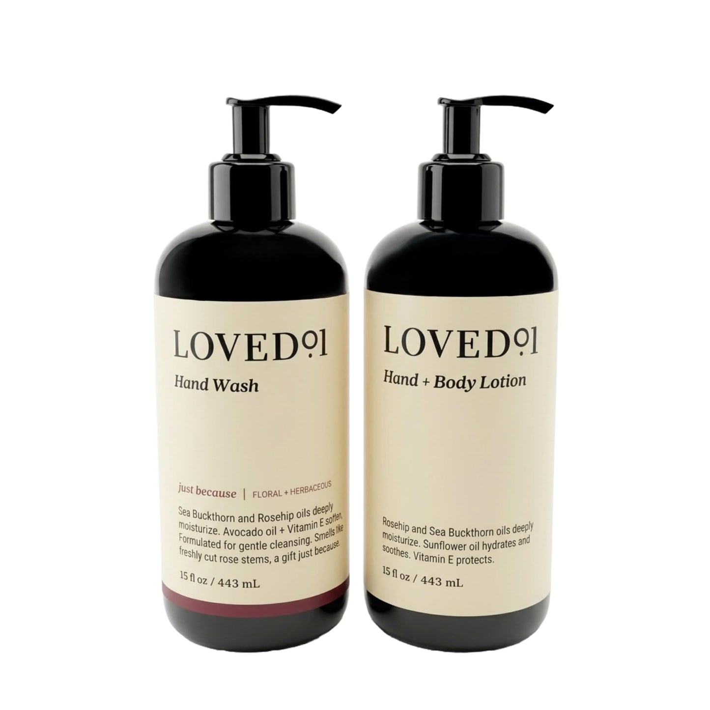 Loved01 Hand Wash & Lotion Set, John Legend Skincare, Oprah's Favorite Things, Floral Scent, Moisturizing Vitamin E, Vegan & Cruelty-Free (15 Oz
