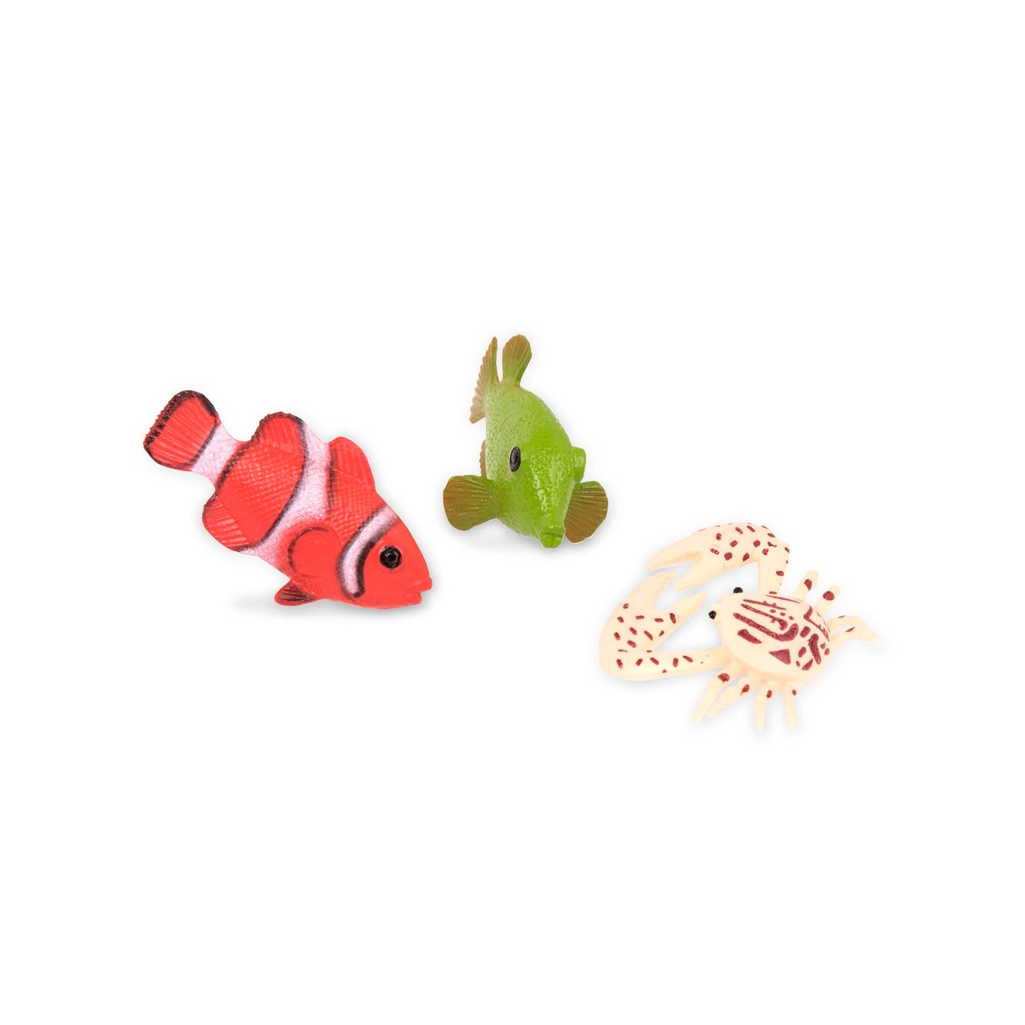 Terra by Battat 60 Pc Tropical Fish & Crab Toys – Mini Plastic Ocean Animal Figurines Tube, Realistic Sea Creatures Playset for Kids 3+