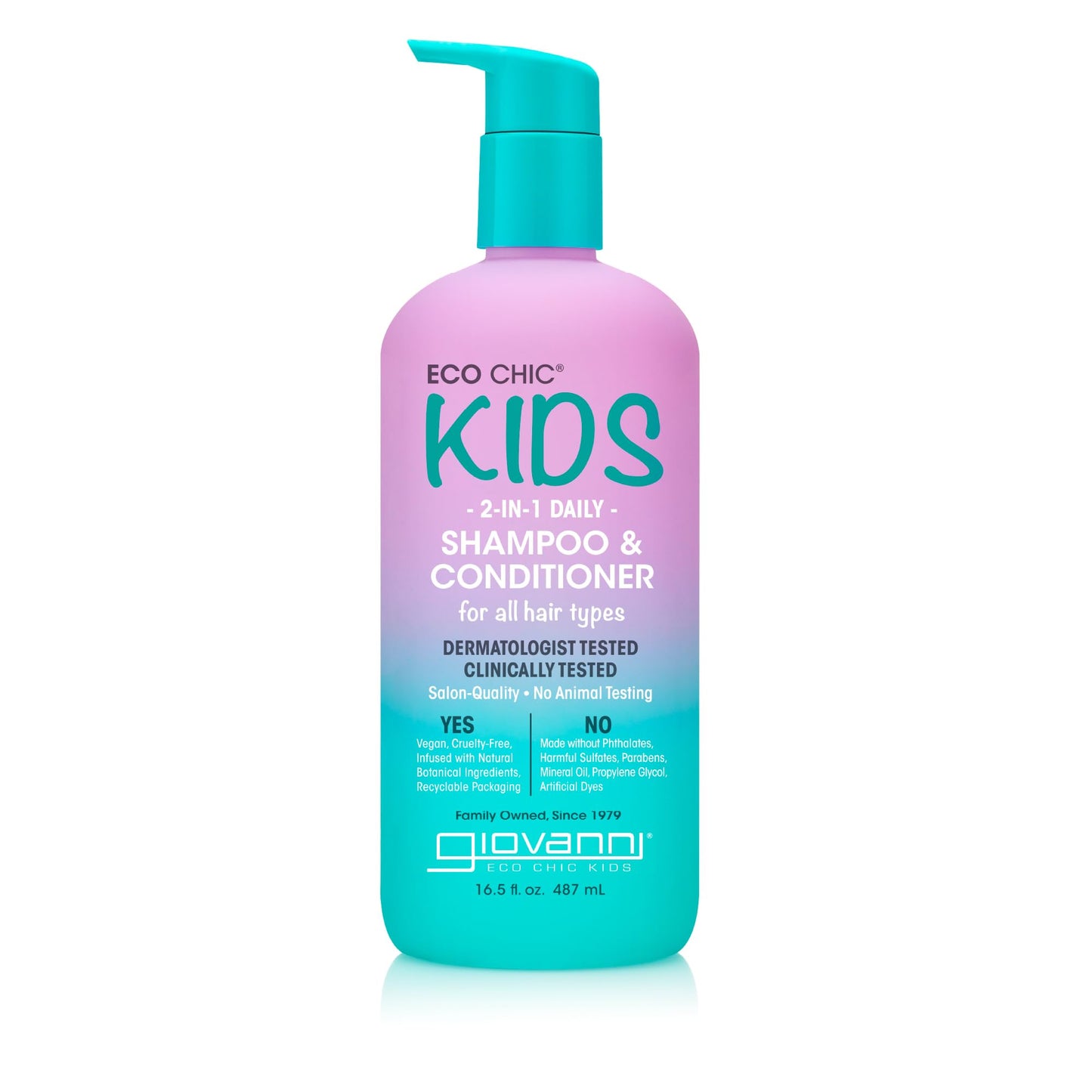 Eco Chic KIDs 2 In 1 Shampoo & Conditioner - Kids 2-in-1, for All Hair Types, Salon Quality, Lightweight & Hydrating, Gentle Formula, Vegan-Friendly