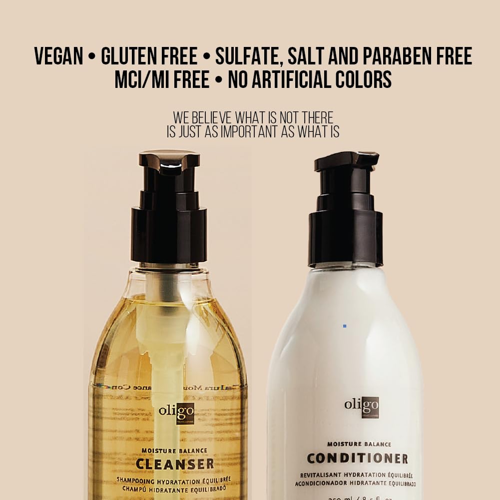 Oligo Professionnel - Calura Moisture Balance Cleanser & Conditioner - Sulfate free - Vegan - Paraben free - Color safe - Shine - Hydrating formula