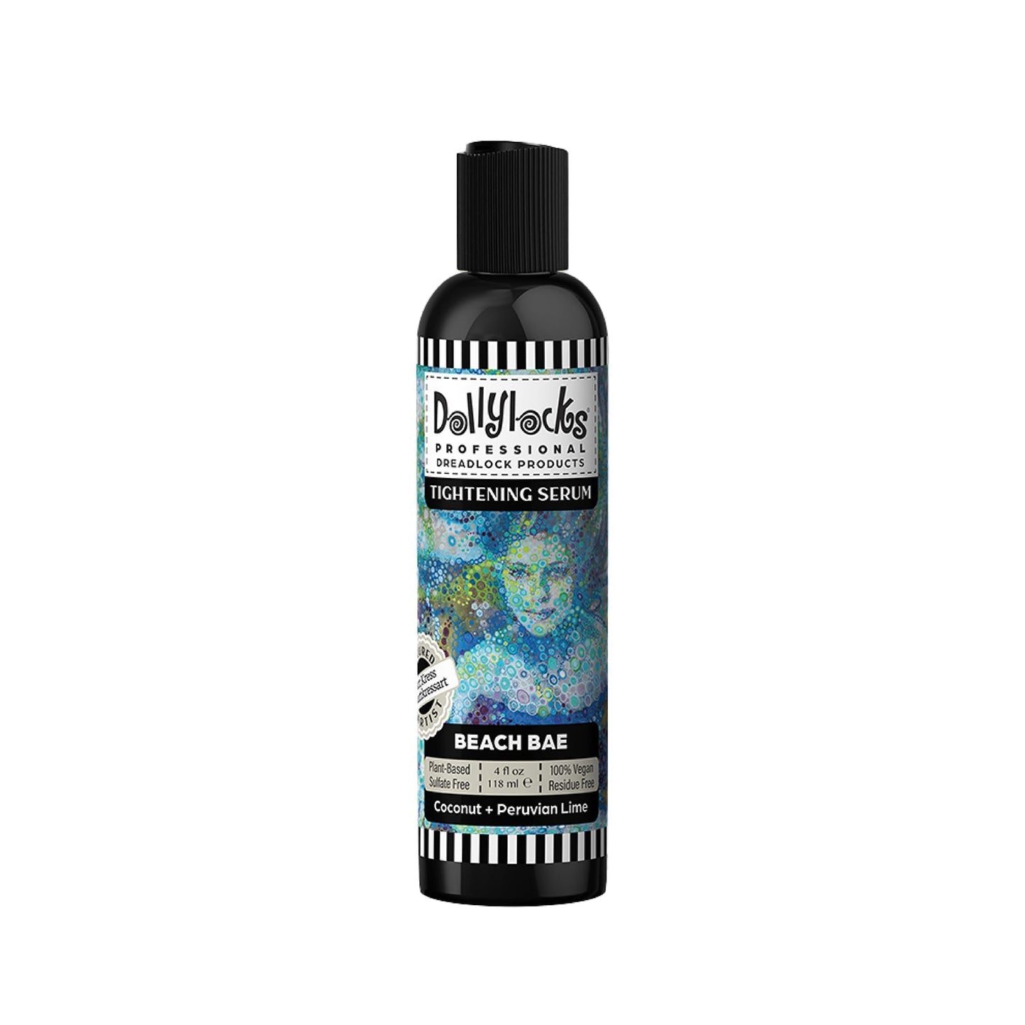 Dollylocks Texture Serum | No Flake Frizz-free Styling | Plant-Based Residue-Free Vegan | Locs, Curls, Braids, Dreadlocks | Coconut Lime | 4oz