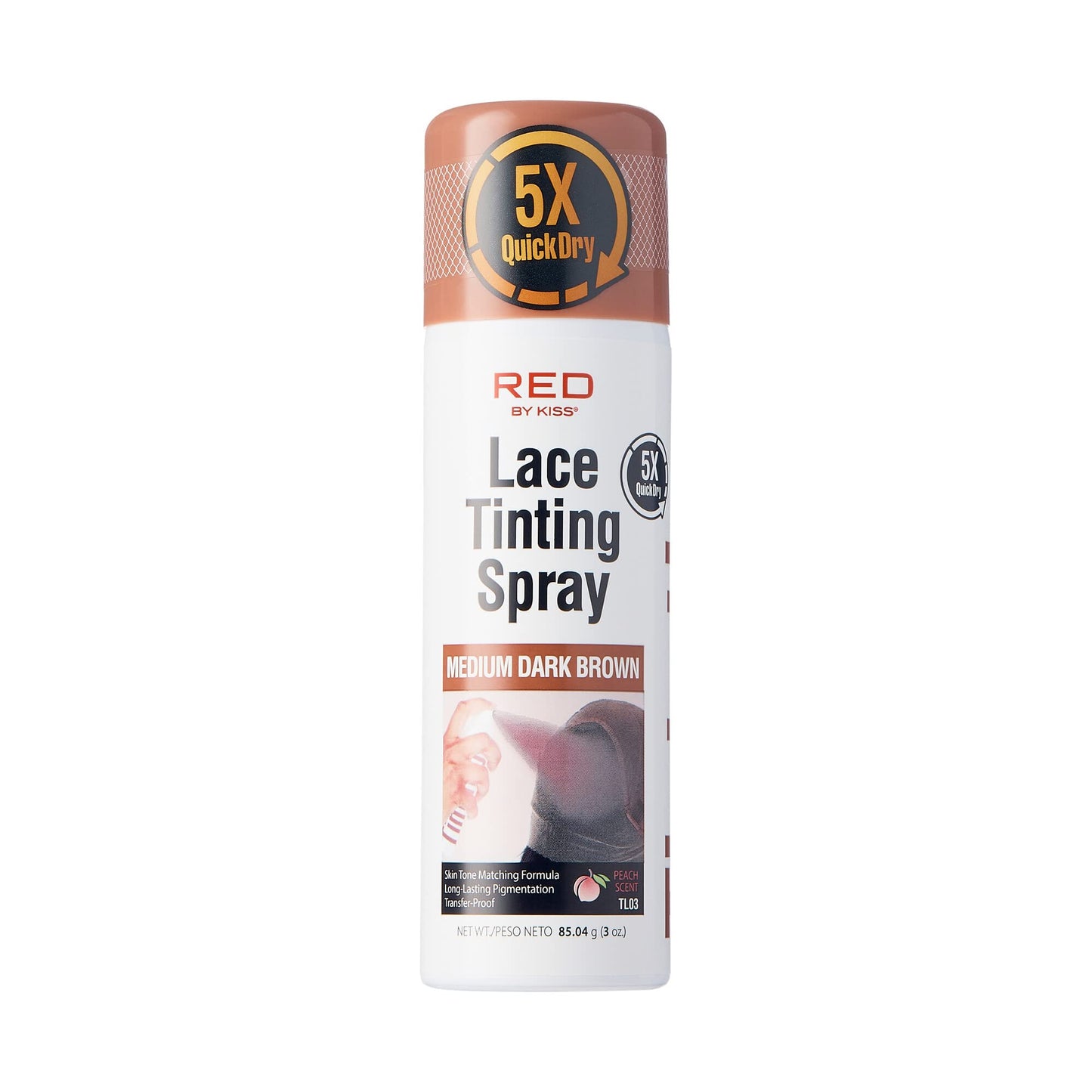 Red by Kiss Lace Tinting Spray, Quick Dry & Skin Tone Matching for Lace Wig, Transfer-Proof, No Smudging, Long Lasting, Precision Control with Pointed