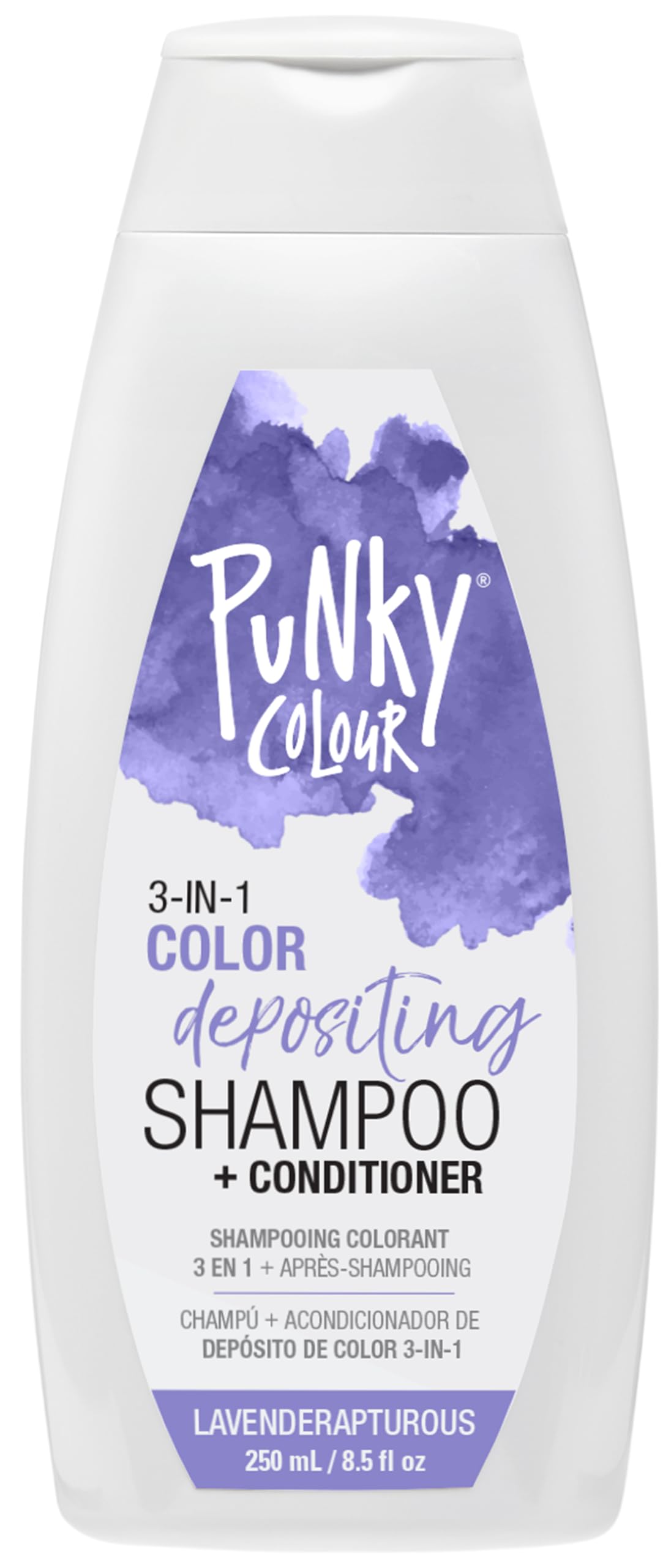 Punky Colour 3-in-1 Color Depositing Conditioner & Hair Cleanser - Lavenderapturous, Semi Permanent Hair Color Conditioner, Long-Lasting Hair-Dye, 8.5