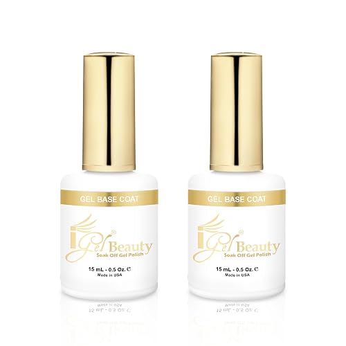 iGel Beauty Gel Base Coat - 2 Pack, Soak-Off UV/LED Gel Polish Base, Long-Lasting Adhesion, Chip-Resistant Foundation for Gel Nails, 0.5 oz (15mL) Beauty & Personal Care iGel Beauty
