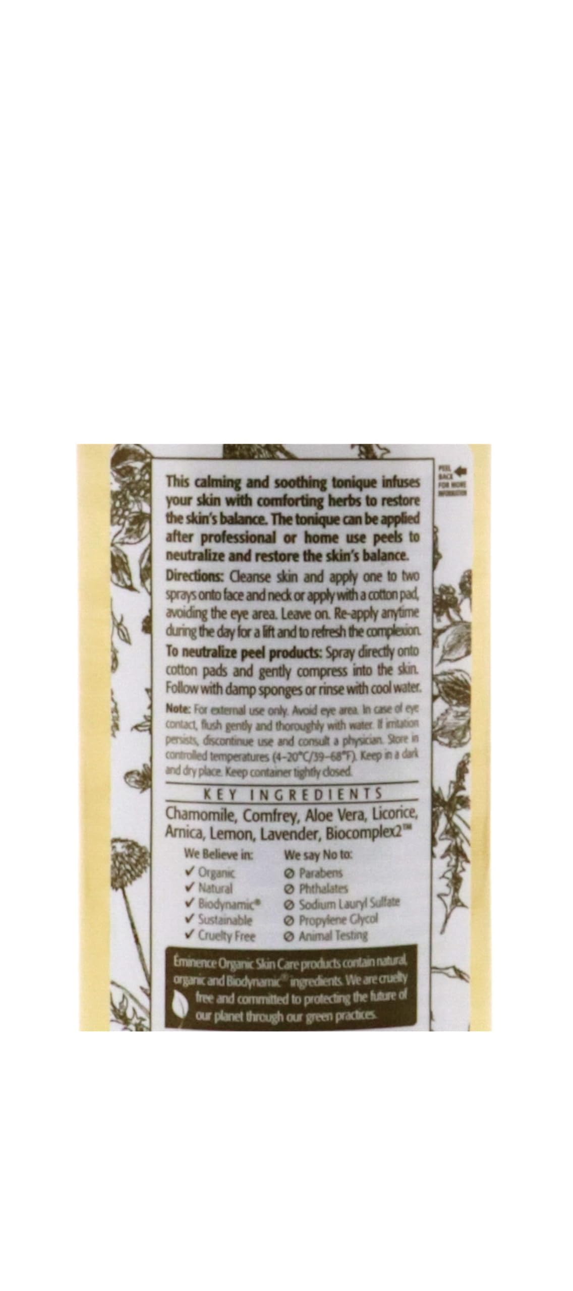 Soothing Chamomile Tonique by Eminence for Unisex - 4.2 oz Toner