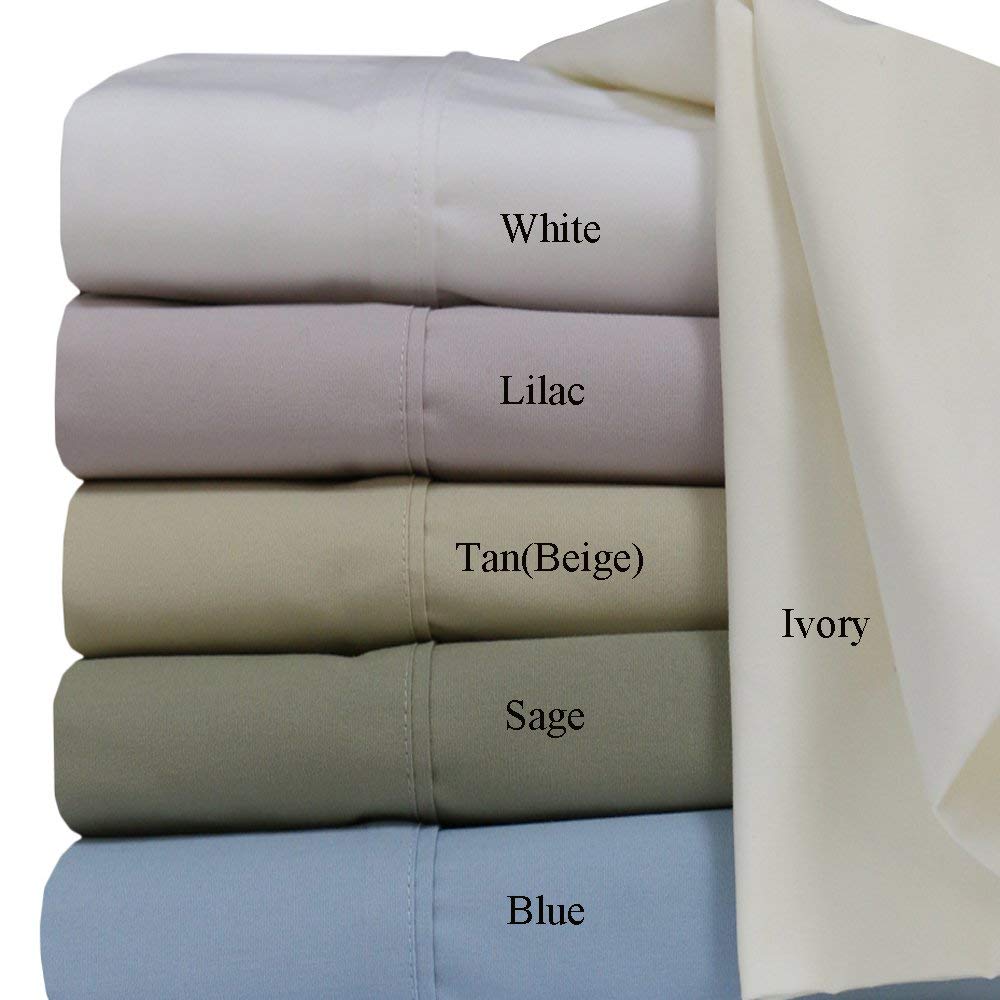 Royal Hotel Bedding Solid White 250-Thread-Count Pair / 2pc Standard Pillowcases Set 100% Cotton, Superior Percale Weave, Crispy Soft, Pillow Cases,