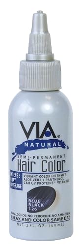 Via Natural Semi Permanent Hair Color 2oz 1PC (#126 - Blue-Black)