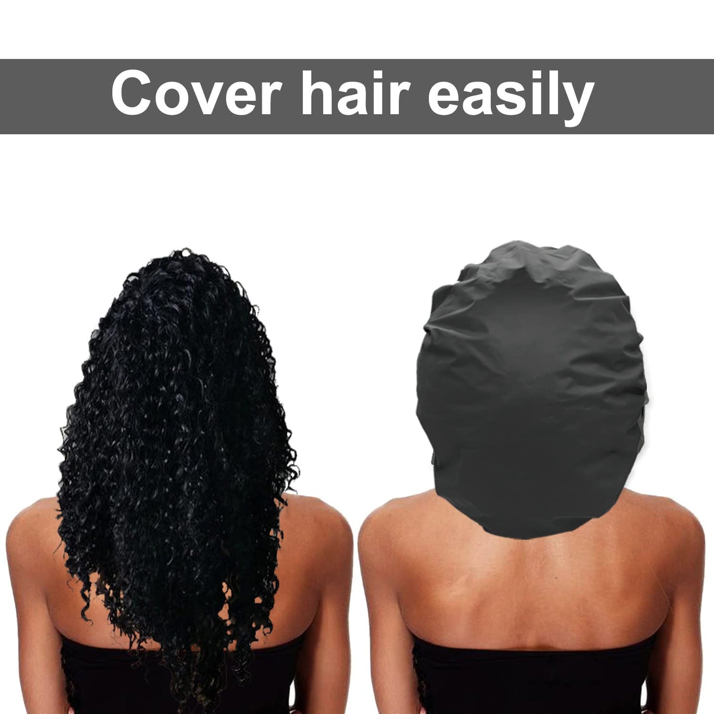 ELEBOX 2 Pack Premium Collection Super Jumbo Shower Cap Extra Large Shower Caps for Braids Shower Bonnets Women Waterproof Hair Caps for Spa Salon