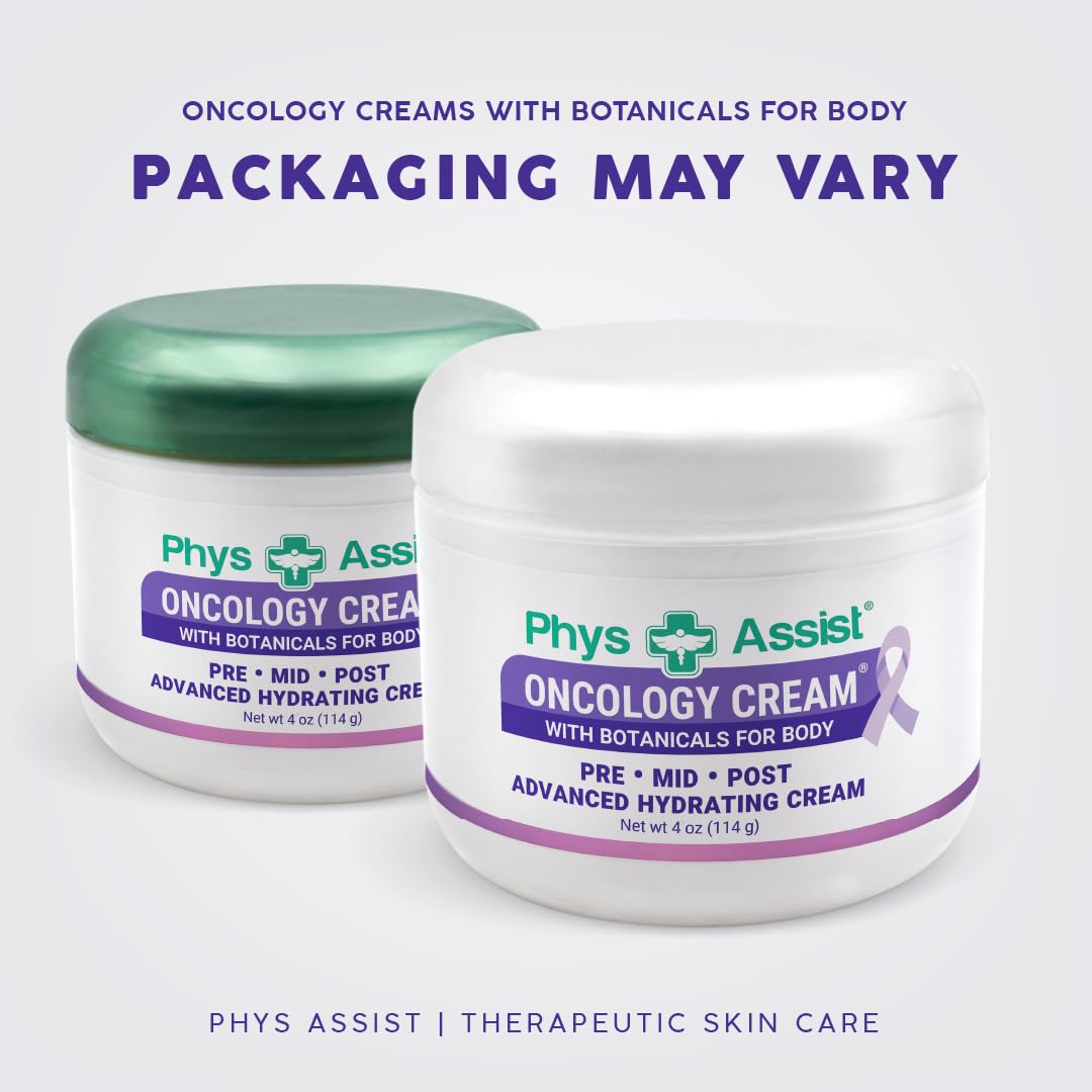 PhysAssist - Oncology Body Cream with Botanicals, 4 oz. Soothing and Hydrating to Stressed Skin. Made with Oils of Lavender, Calendula