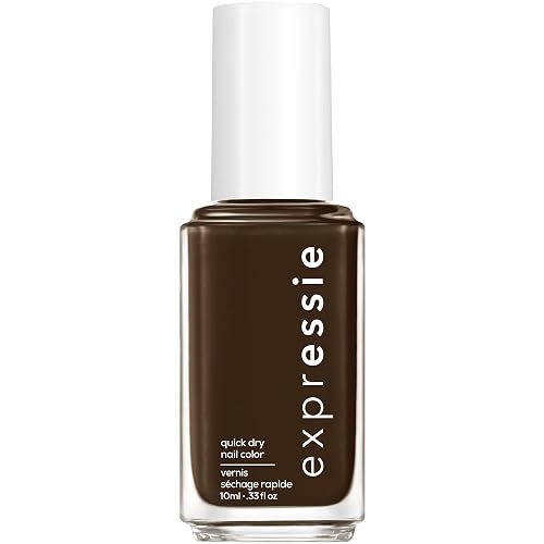 essie expressie Quick-Dry Vegan Nail Polish, Take The Espresso, Blackened Dark Chocolate Brown, 0.33 Ounce Beauty & Personal Care essie