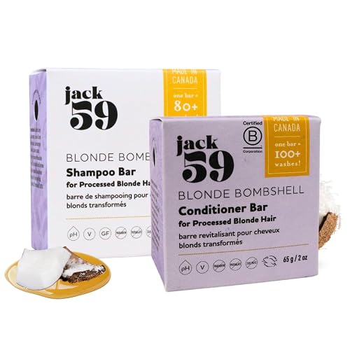 All Natural Shampoo and Conditioner Set for Silver, Grey & Blonde Hair, Bar Shampoo and Conditioner Set for Toning, Strengthening, and Moisturizing, 3