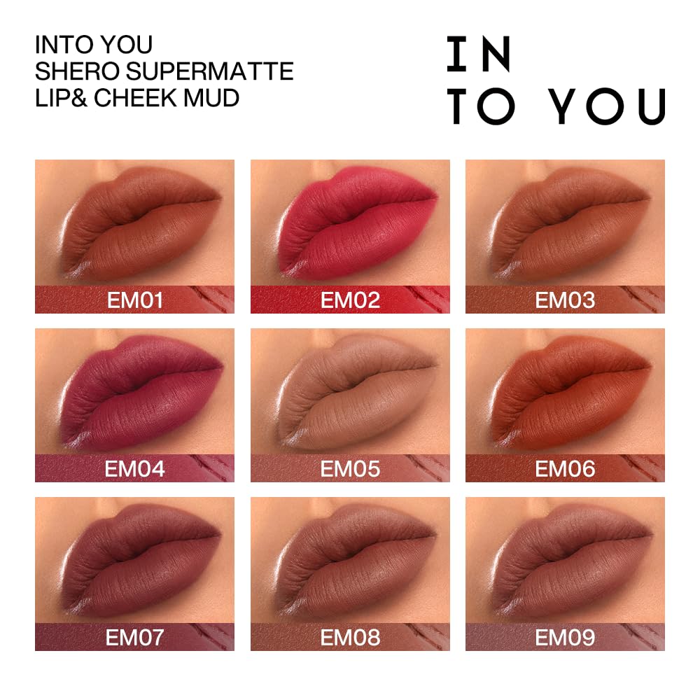 INTO YOU Matte Lipstick, Super Stay Lip Clay for Women, Waterproof, Long Lasting Lip Stain, High Impact Lipcolor with Lightweight Lip Mud Texture