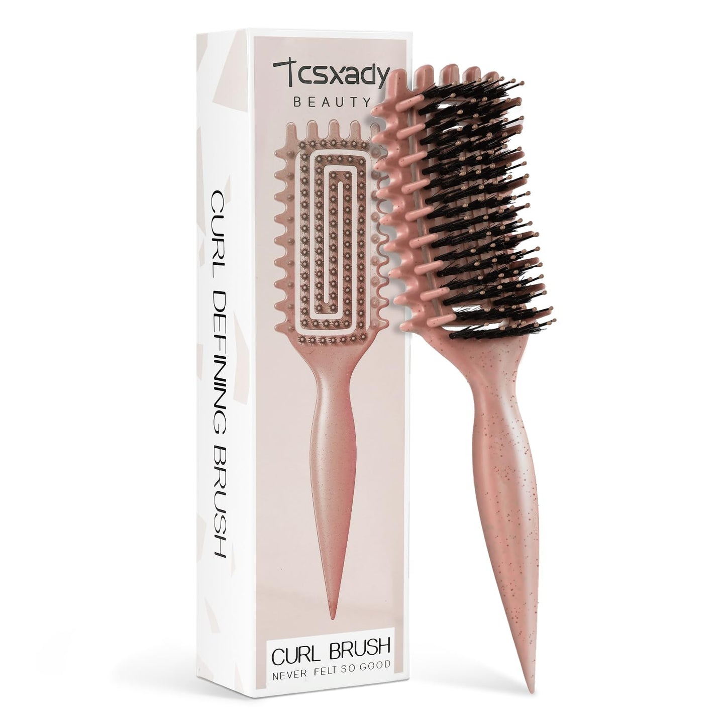 Curly Hair Brush,Curl Defining Brush for Effortlessly Defined Curls & Waves,Vented Hair Brush for Wet & Dry Hair,Women and Men,Reduces Frizz (Beige) Beauty and Personal Care Tcsxady Default Title