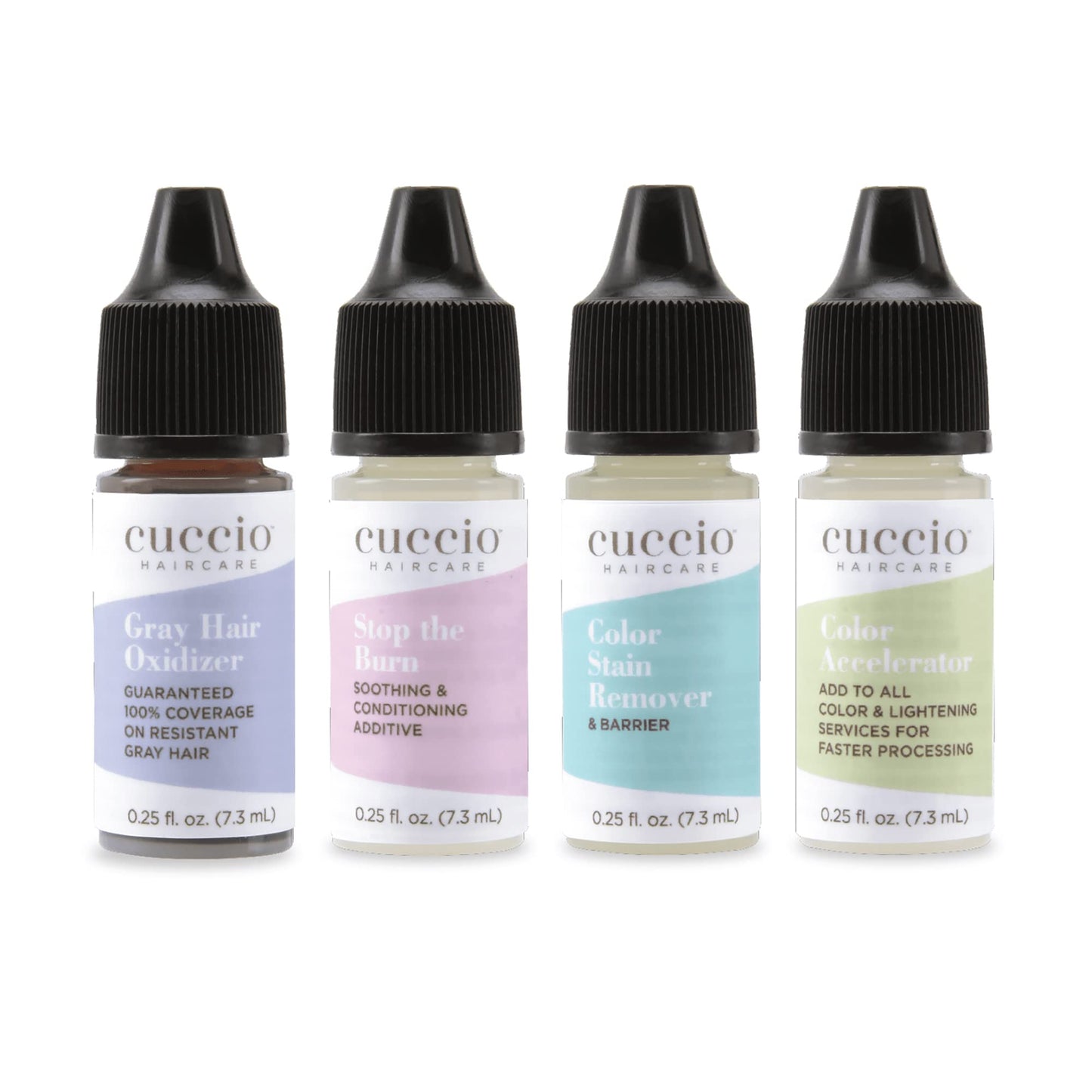Cuccio Haircare Try Me Collection Kit - Hair Coloring Essentials - Includes Stop The Burn And Gray Hair Oxidizer Treatments - Gluten And Paraben Free