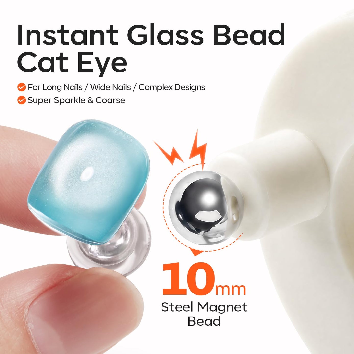 Modelones Cat Eye Magnet for Gel Polish 5D Cat Eye Nail Magnet 3-in-1 Magnetic Nail Tool 360° Rotating Glass Bead Side-Light Effect for Velvet French Beauty and Personal Care modelones