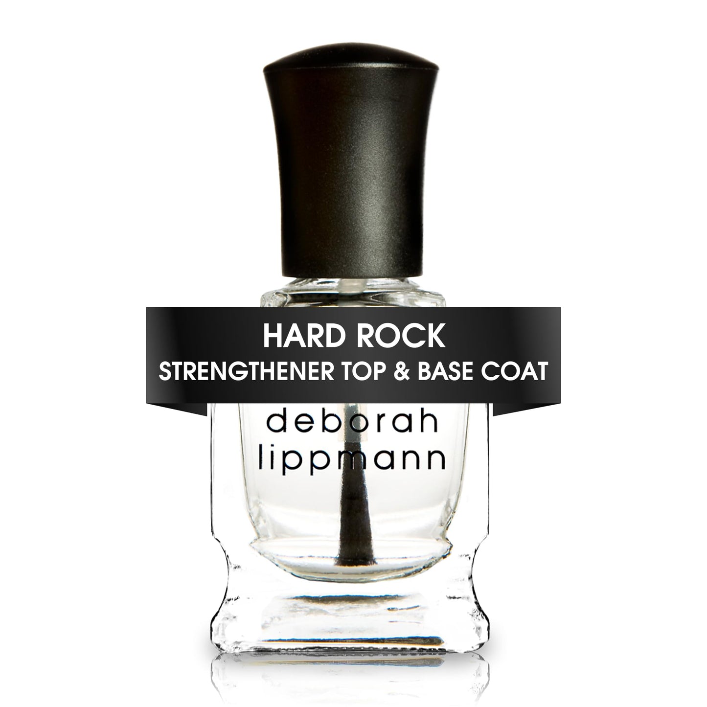 Deborah Lippmann Hard Rock Base and Top Coat | Promotes Healthy Growth for Soft Nails | Diamond Powder Strengthens and Protects Nail Polish | Clear