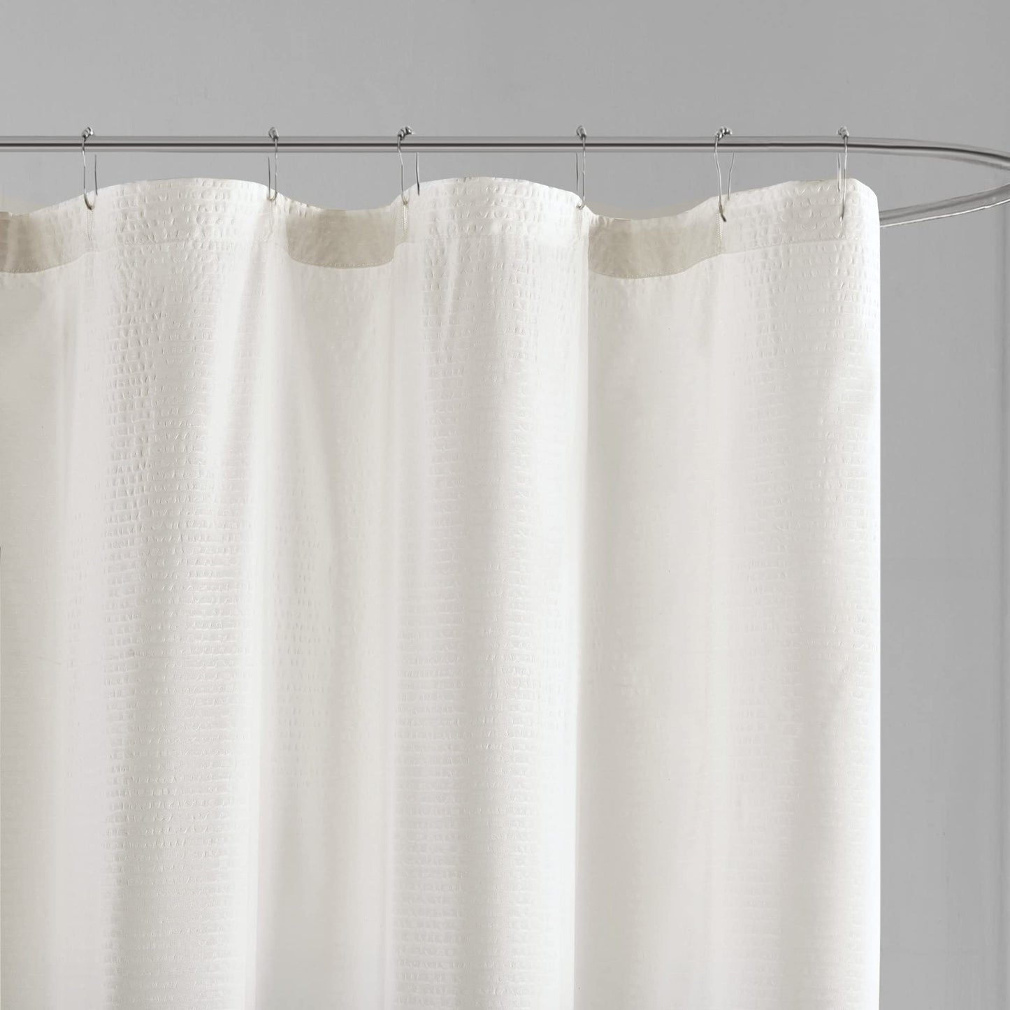 Madison Park Ara Shower Curtain, Seersucker Design Ombre Print, Modern Bathroom Decor, Machine Washable, Fabric Privacy Screen, 72x72, Taupe
