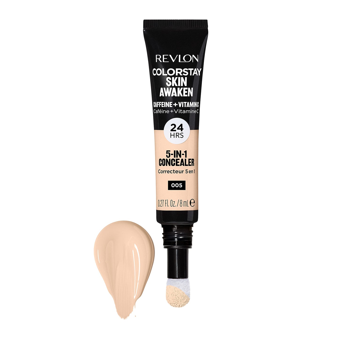 Revlon ColorStay Skin Awaken 5-in-1 Concealer, Lightweight, Creamy Longlasting Face Makeup with Caffeine & Vitamin C, For Imperfections, Dark Circles