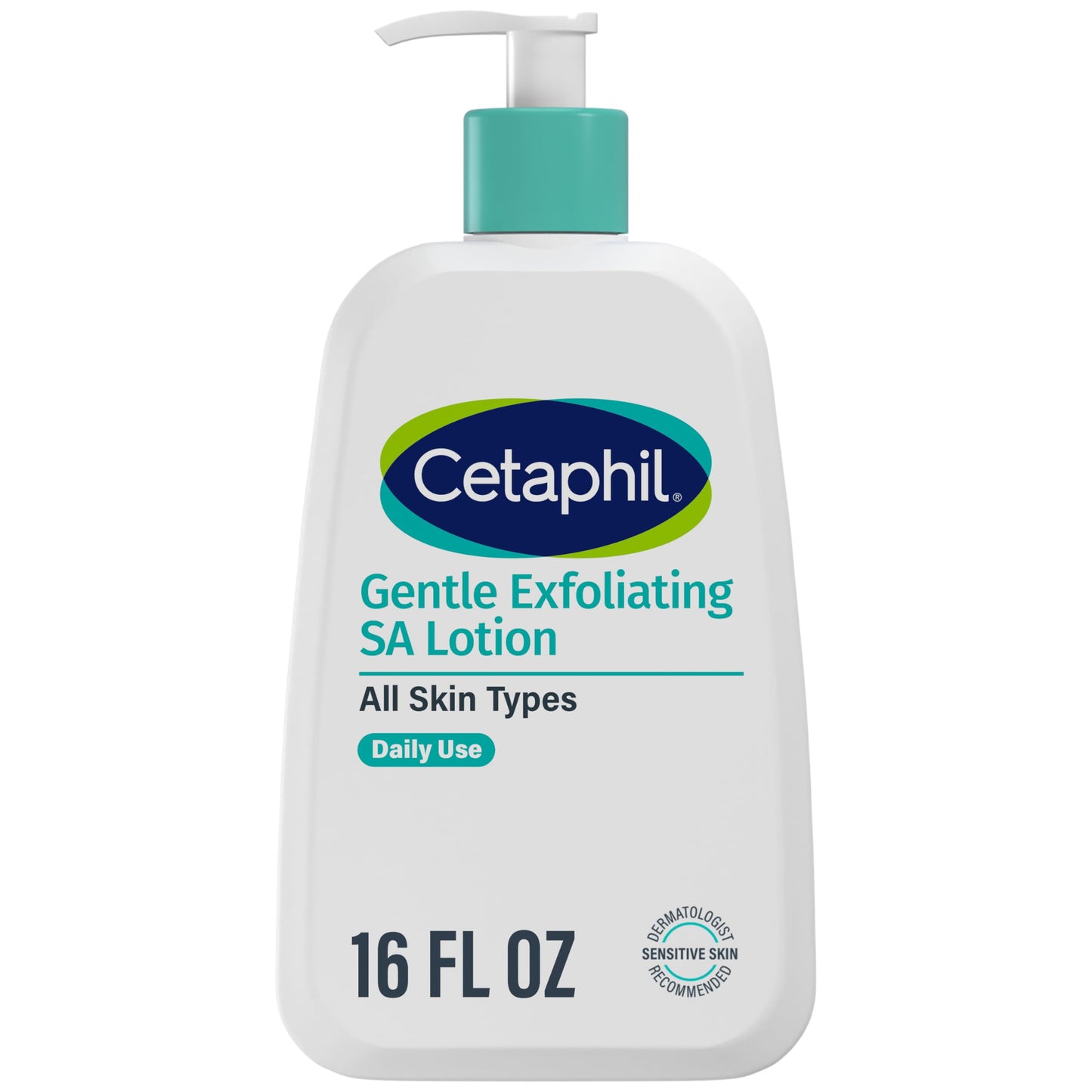 Cetaphil Gentle Exfoliating SA Lotion, Lightweight Moisturizer for All Skin Types, 16 Fl oz Pump Bottle, Salicylic Acid, Mandelic Acid