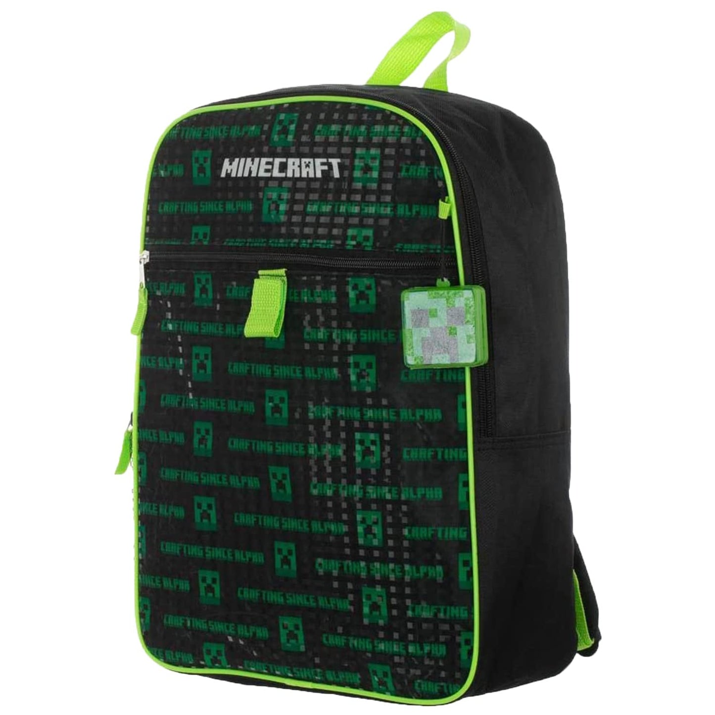 BIOWORLD Boys Minecraft Creeper Youth 5 Piece Backpack Set Green One Size