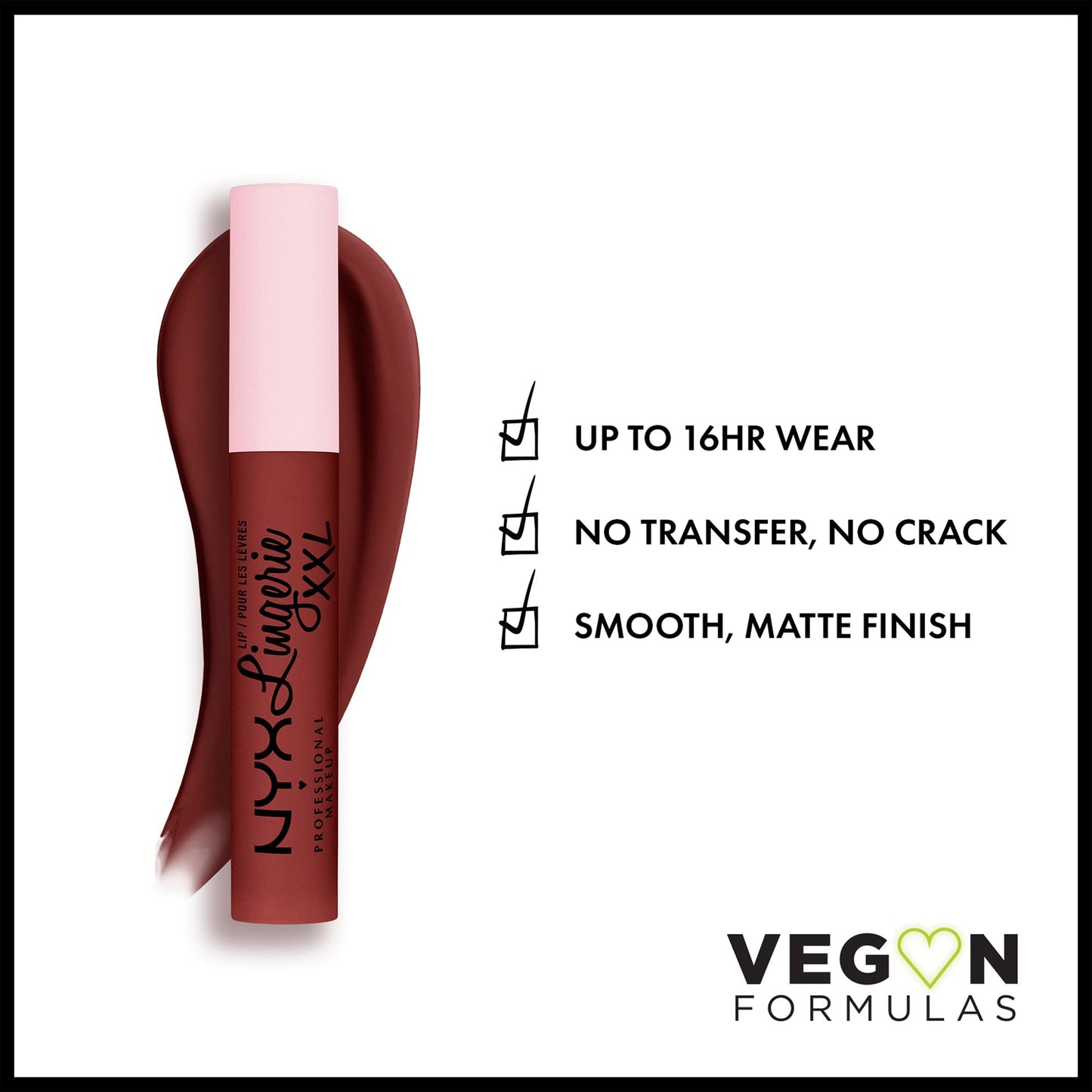 NYX PROFESSIONAL MAKEUP Lip Lingerie XXL Matte Liquid Lipstick - Straps Off (Reddish Brown Nude) Beauty & Personal Care NYX PROFESSIONAL MAKEUP
