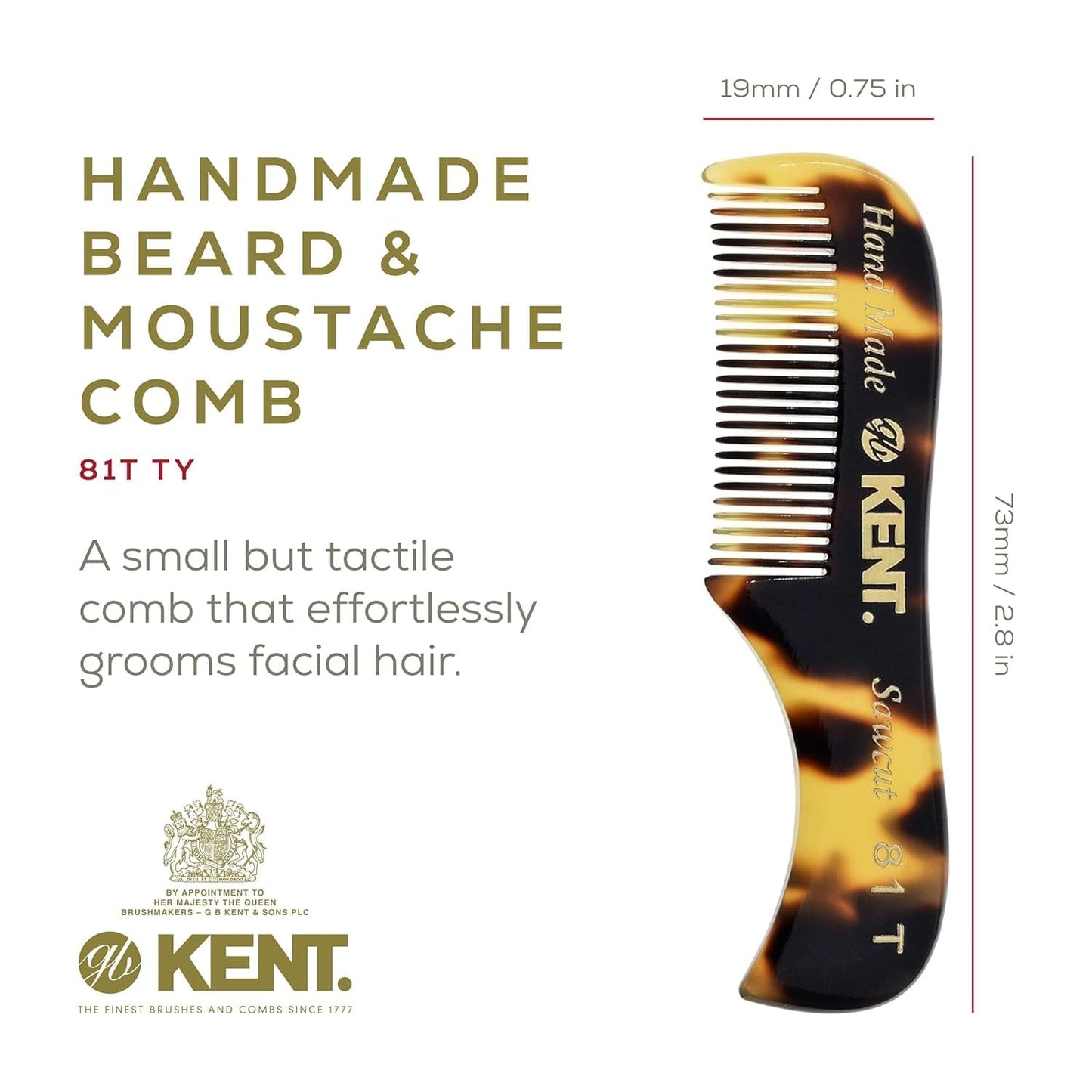 Kent Set Men's Hair Pocket Combs, 81T X-Small, OT All Fine Tooth, 82T Fine Tooth Folding Comb. Best Hair, Beard and Mustache Grooming Kit for Travel Beauty and Personal Care KENT