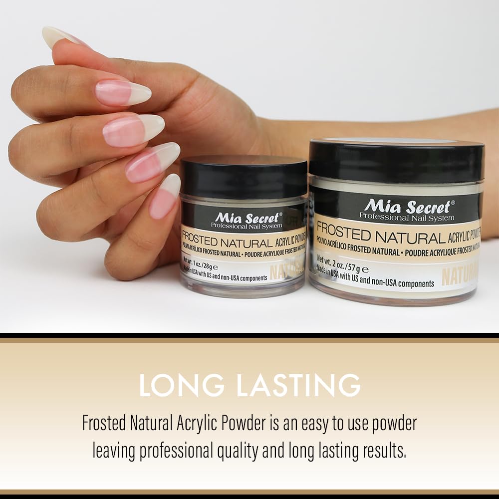 Mia Secret Frosted Natural Acrylic Powder MADE IN USA multiple sizes (1 oz.) Beauty & Personal Care Mia Secret