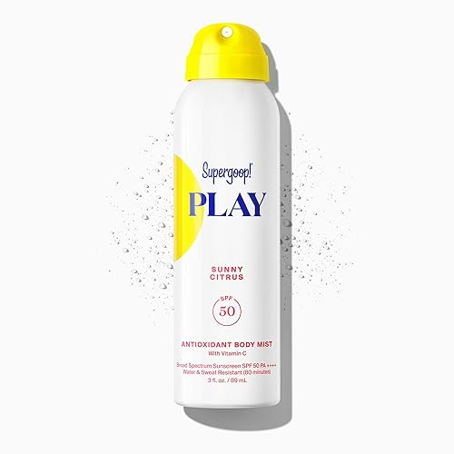 Supergoop! PLAY Antioxidant Body Mist w/Vitamin C - 3 fl oz - SPF 50 PA++++ Broad Spectrum Sunscreen - Body Spray - Great for Active Days