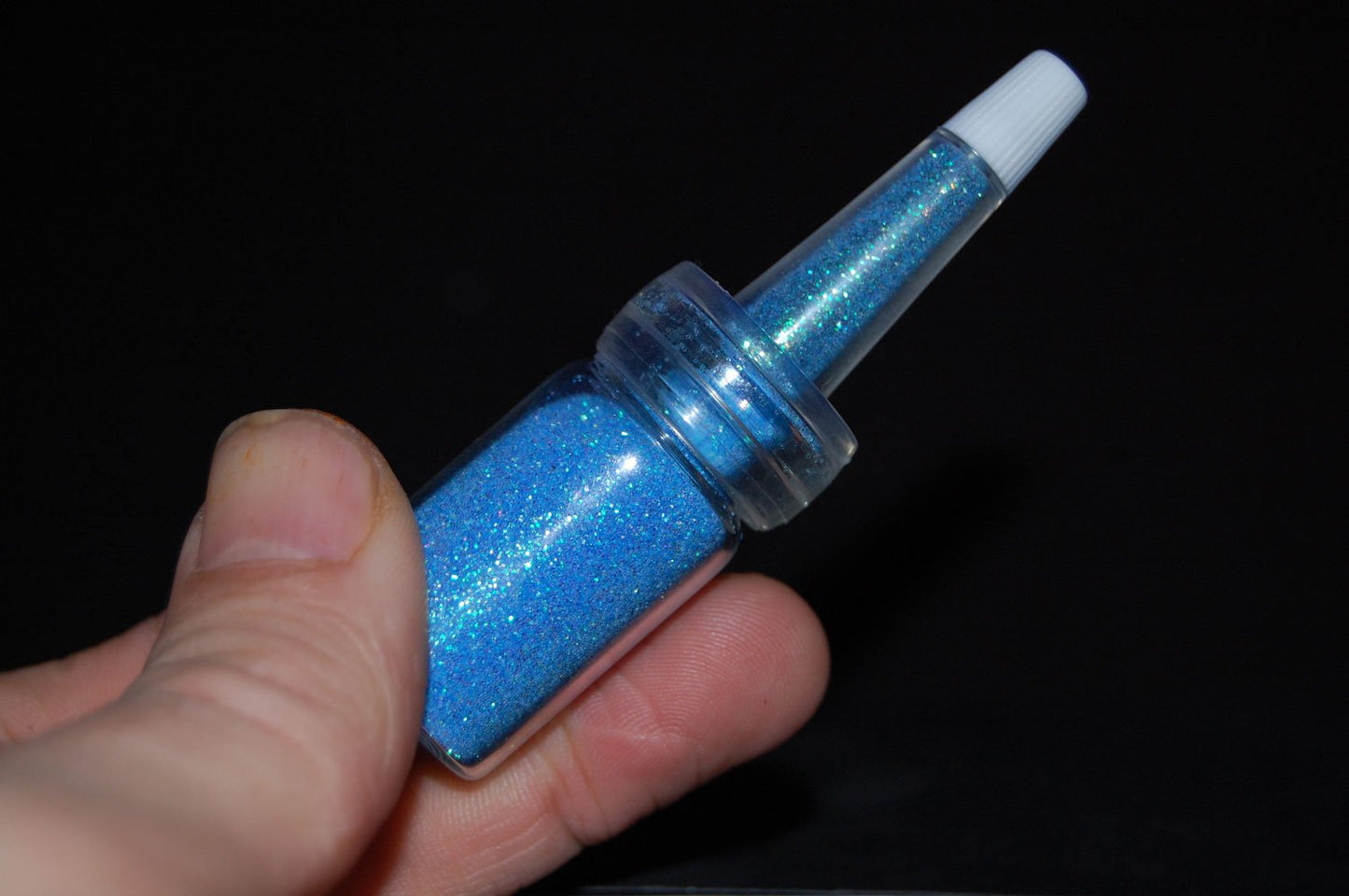 UV Blacklight Reactive Cosmetic Face & Body Glitter Powder (10 Gram Jars) (UV Neon Blue)