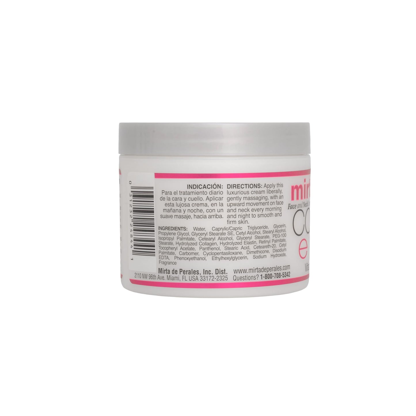 Mirta De Perales Collagen Elastin Face & Neck Cream with Vitamins A & E | Hydrating Anti-Aging Moisturizer for Firmness, Elasticity, Fine Lines