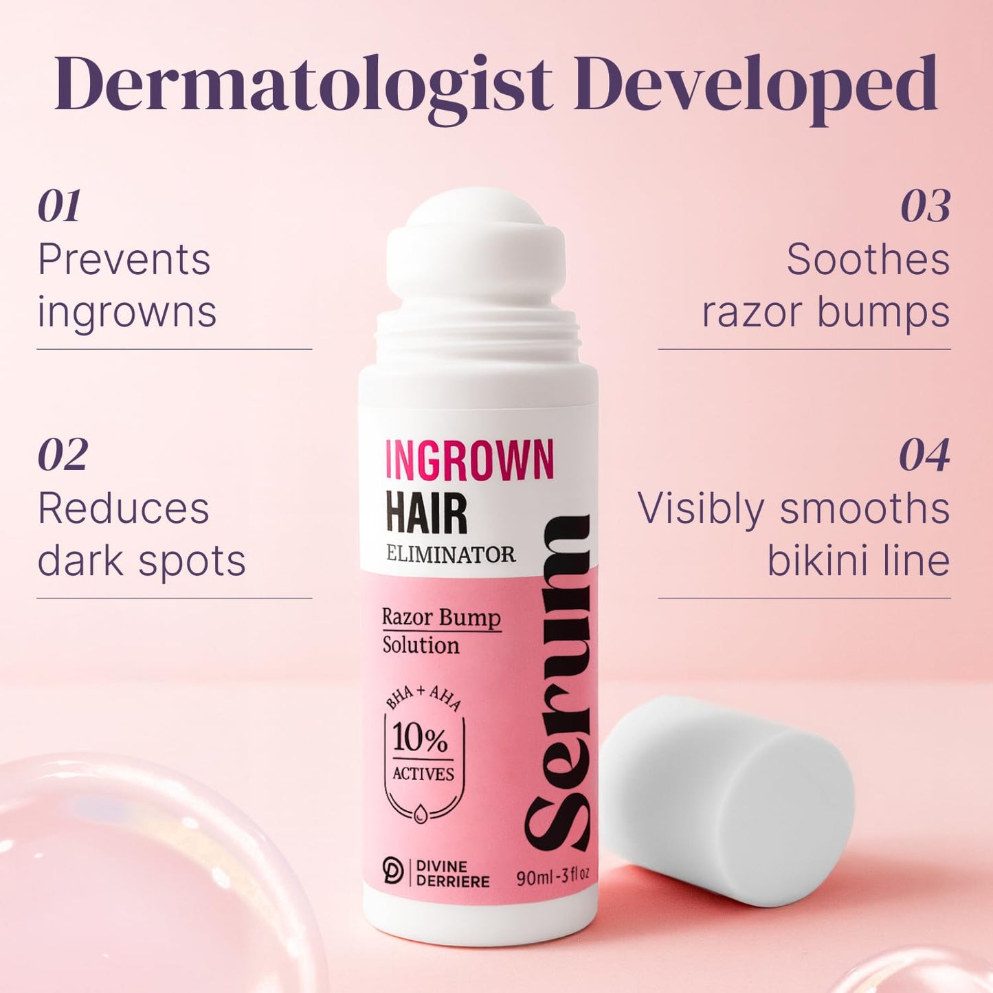 Razor Bump Stopper with Dark Spot Remover, Ingrown Hair Treatment for Bikini Area and Razor Bumps Treatment - Salicylic Acid After Shave Solution
