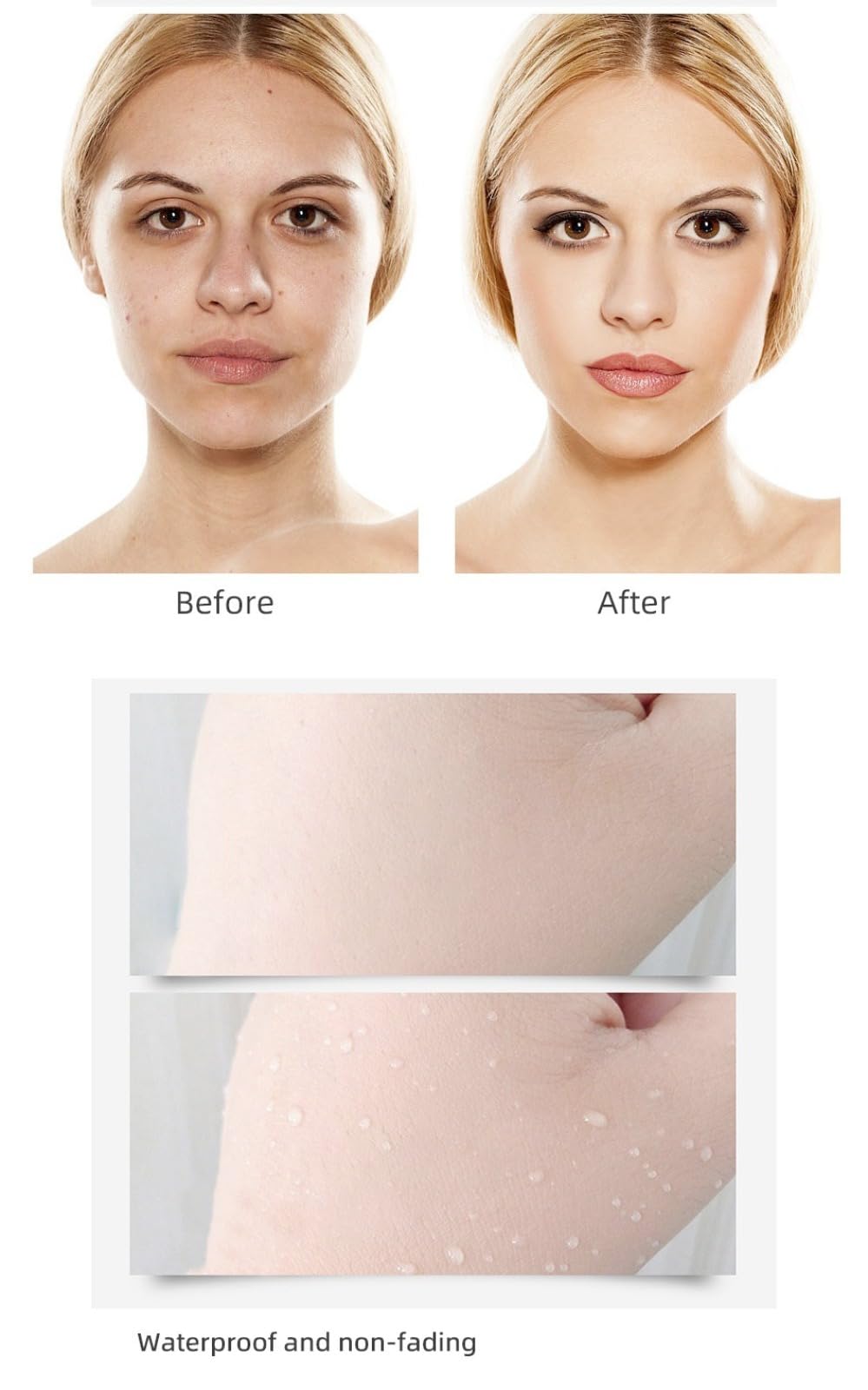 Small gold tube concealer to cover acne marks, dark circles, spots, facial scars