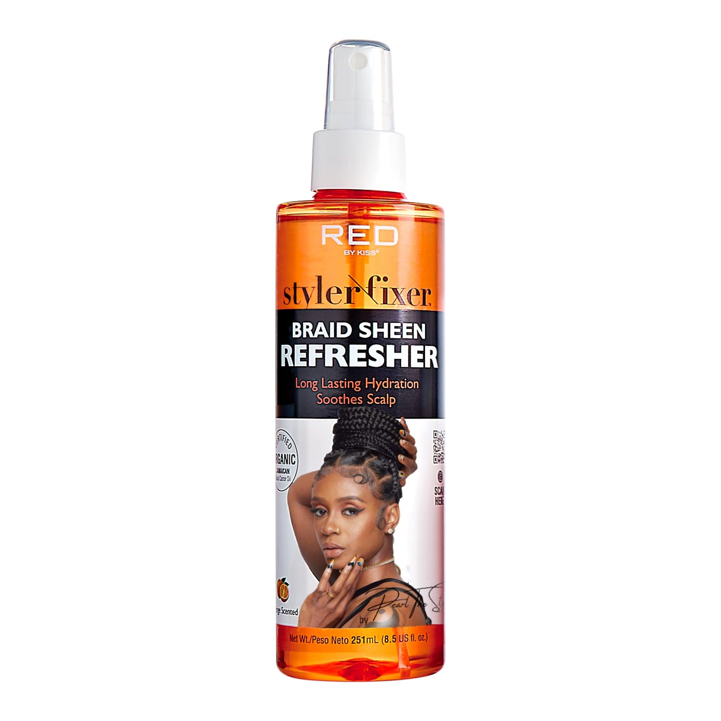 Red by Kiss Braid Sheen Refresher Spray, Long Lasting Hydration, Refresh Curls & Braid,Highest Shine, Soothes Scalp, Nourishes Dry Crips Hair
